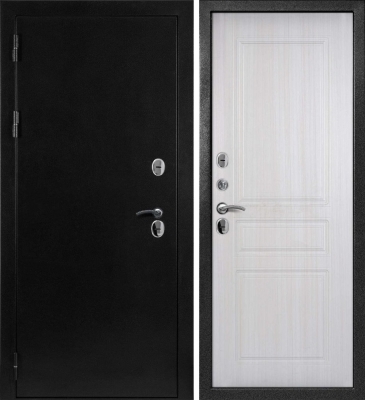 Фото Дверь Дверная Биржа Термо-1 Черное серебро  Сандал белый